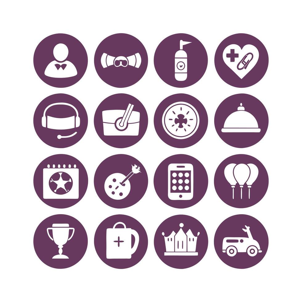 Hobbies and Interests Icon Set Collection for Documents, Websites and Mobile Applications vector