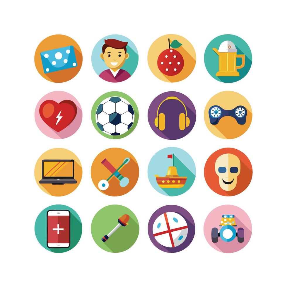 Hobbies and Interests Icon Set Collection for Documents, Websites and Mobile Applications vector