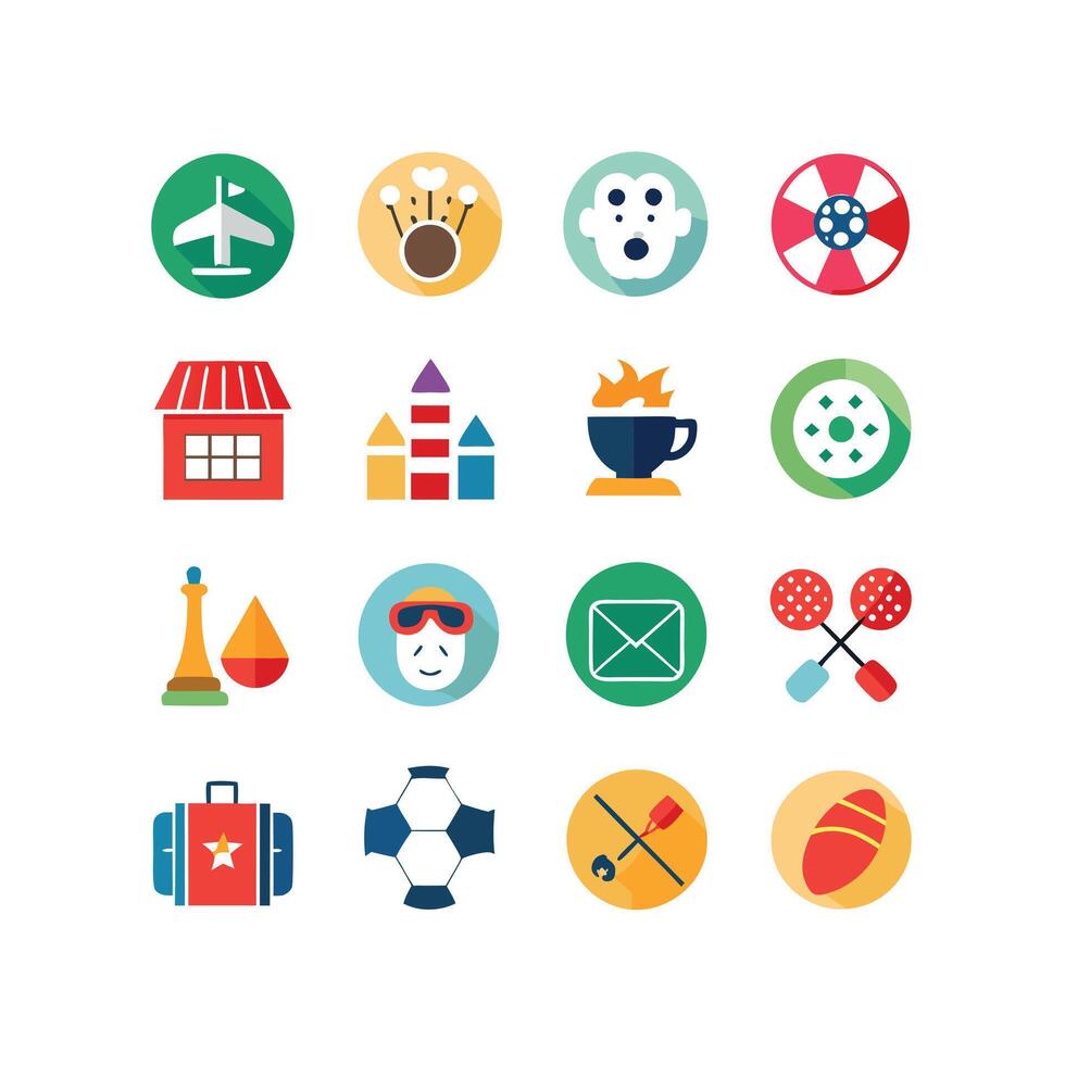 Hobbies and Interests Icon Set Collection for Documents, Websites and Mobile Applications vector