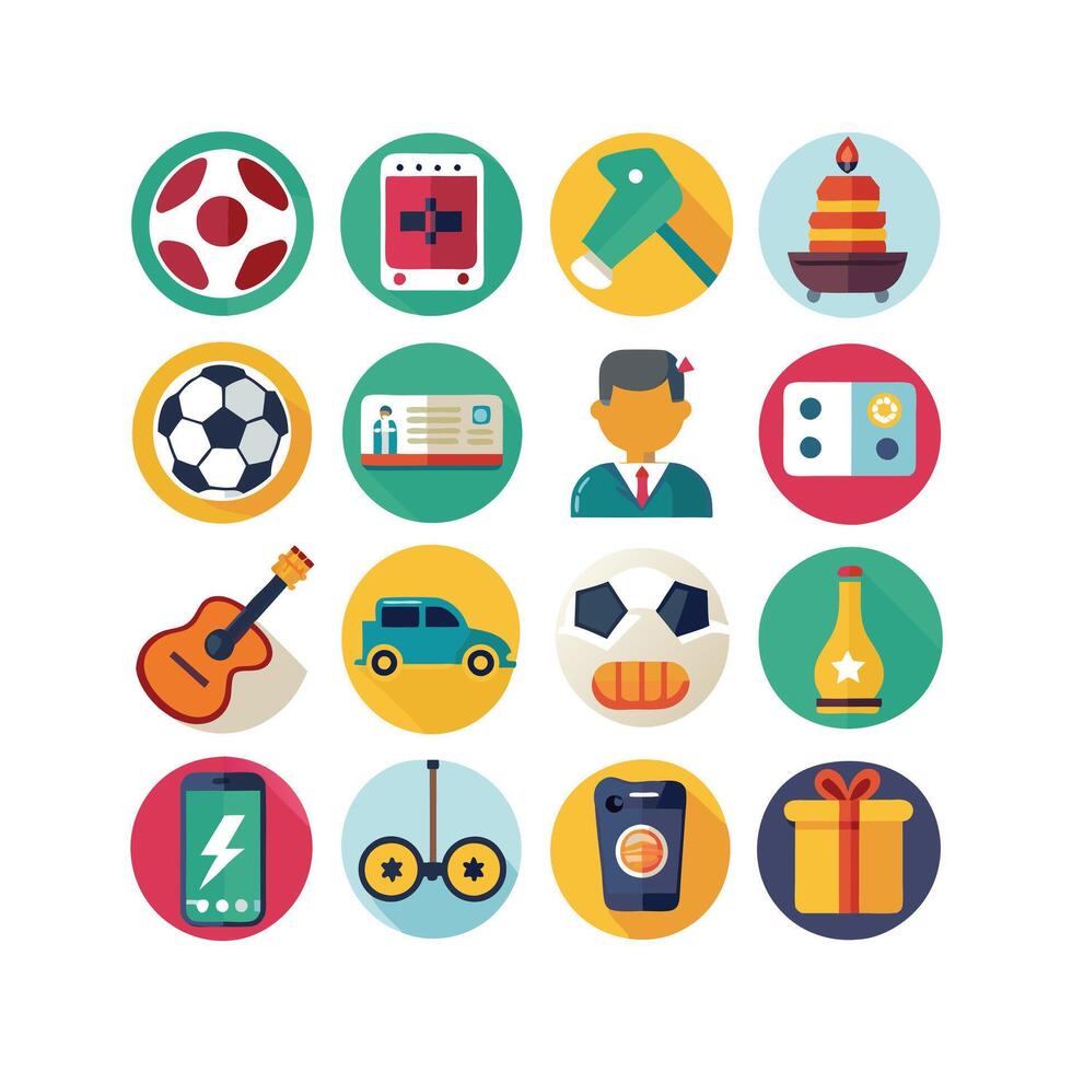 Hobbies and Interests Icon Set Collection for Documents, Websites and Mobile Applications vector