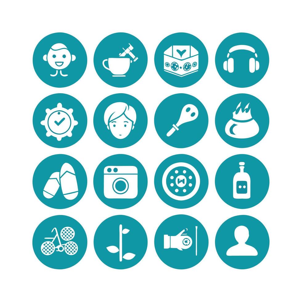 Hobbies and Interests Icon Set Collection for Documents, Websites and Mobile Applications vector