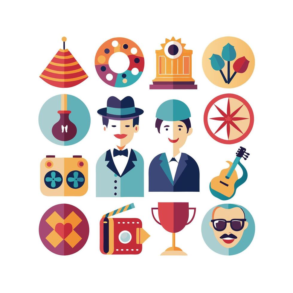 Hobbies and Interests Icon Set Collection for Documents, Websites and Mobile Applications vector