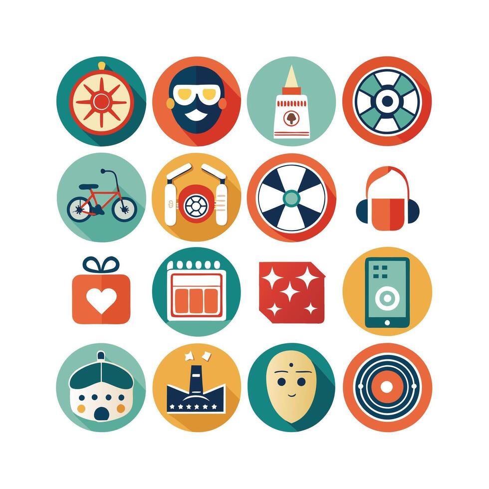 Hobbies and Interests Icon Set Collection for Documents, Websites and Mobile Applications vector