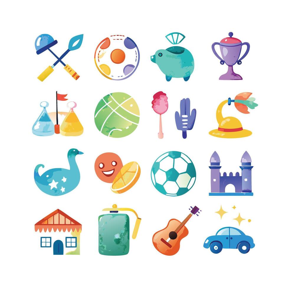 Hobbies and Interests Icon Set Collection for Documents, Websites and Mobile Applications vector