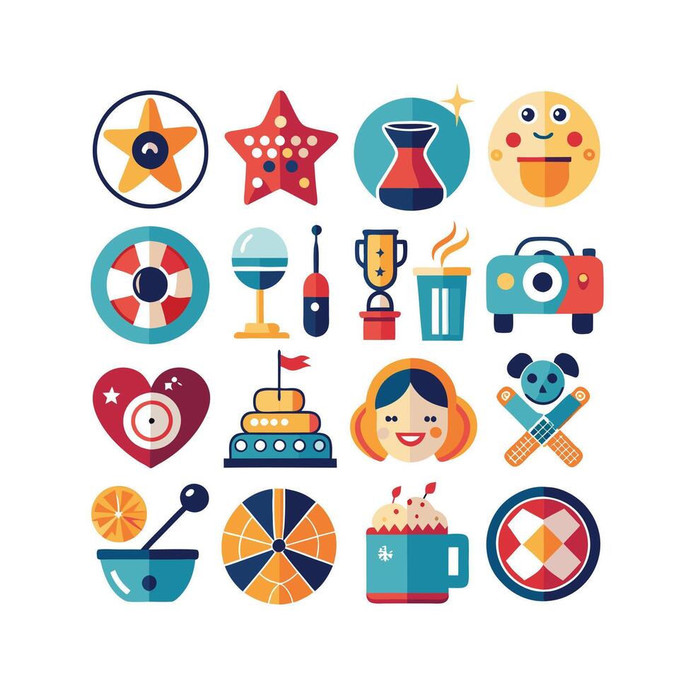 Hobbies and Interests Icon Set Collection for Documents, Websites and Mobile Applications vector