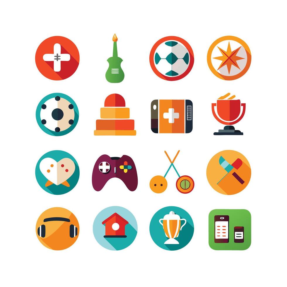 Hobbies and Interests Icon Set Collection for Documents, Websites and Mobile Applications vector