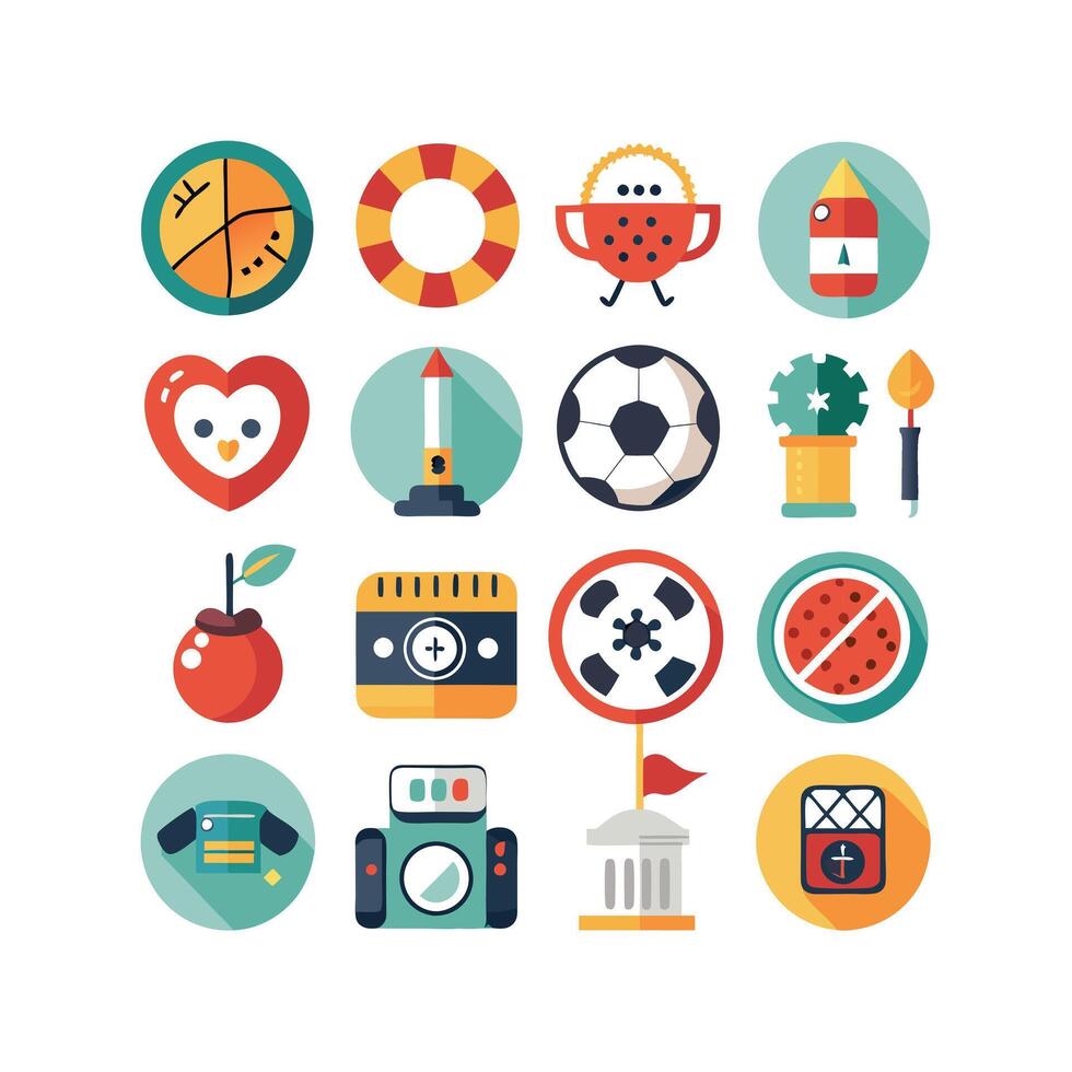 Hobbies and Interests Icon Set Collection for Documents, Websites and Mobile Applications vector