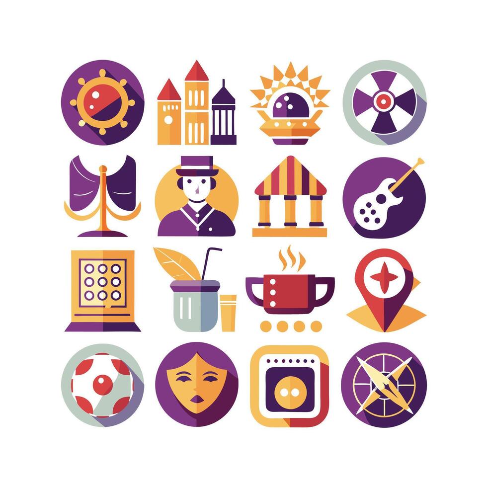 Hobbies and Interests Icon Set Collection for Documents, Websites and Mobile Applications vector