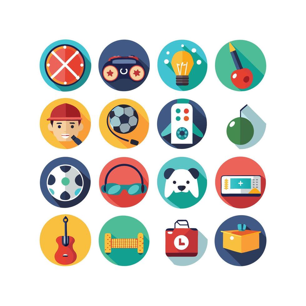 Hobbies and Interests Icon Set Collection for Documents, Websites and Mobile Applications vector