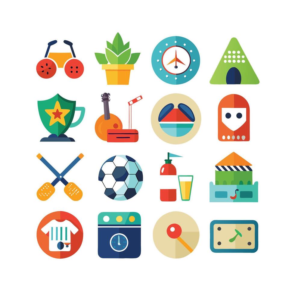 Hobbies and Interests Icon Set Collection for Documents, Websites and Mobile Applications vector