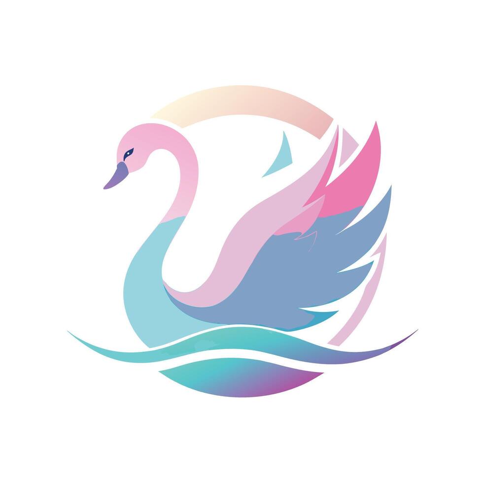 Colorful Bird Gradient Logotype Illustration vector