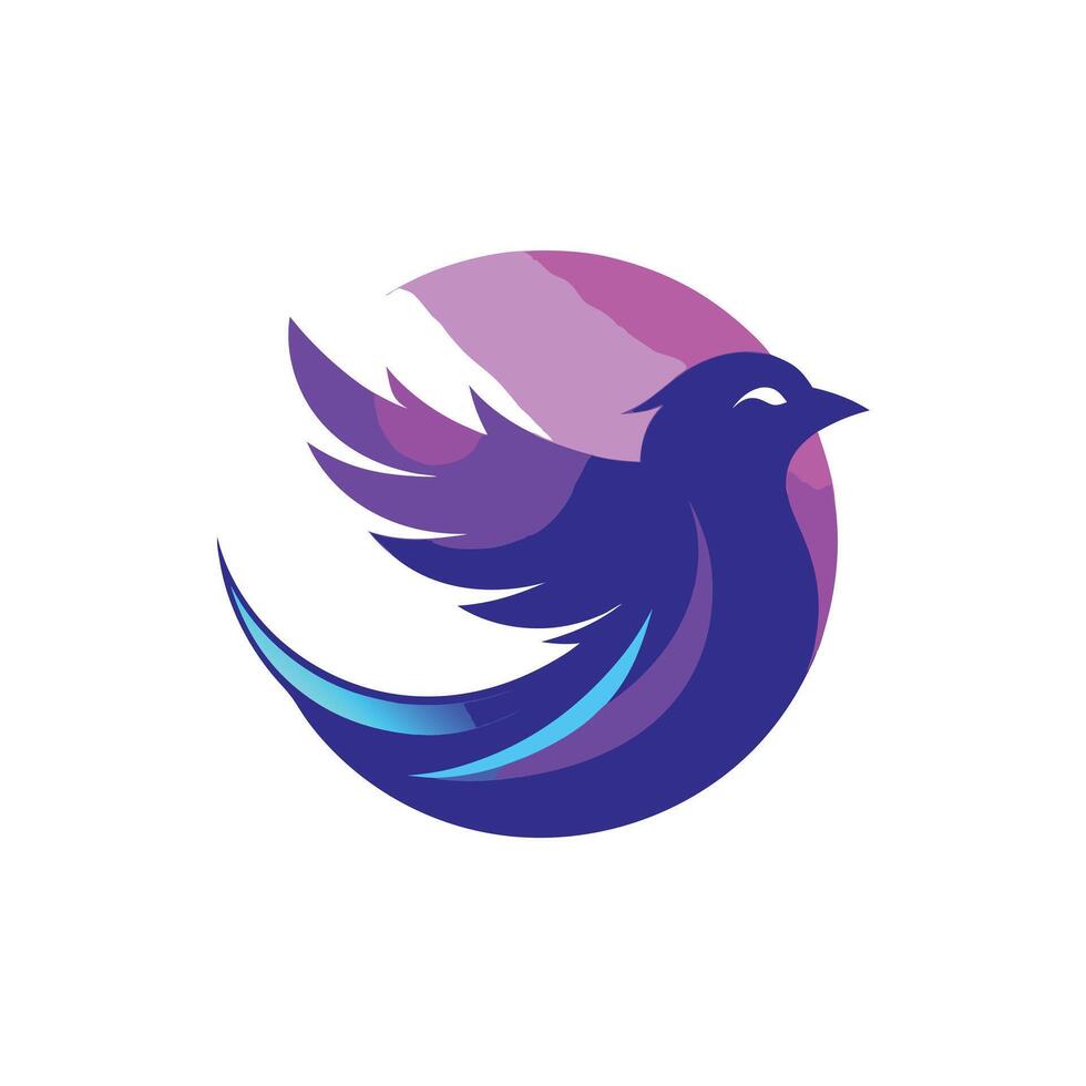 Colorful Bird Gradient Logotype Illustration vector