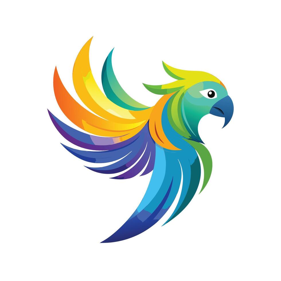 Colorful Bird Gradient Logotype Illustration vector