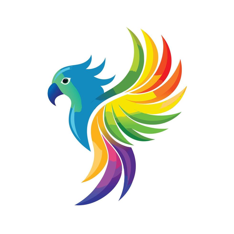 Colorful Bird Gradient Logotype Illustration vector