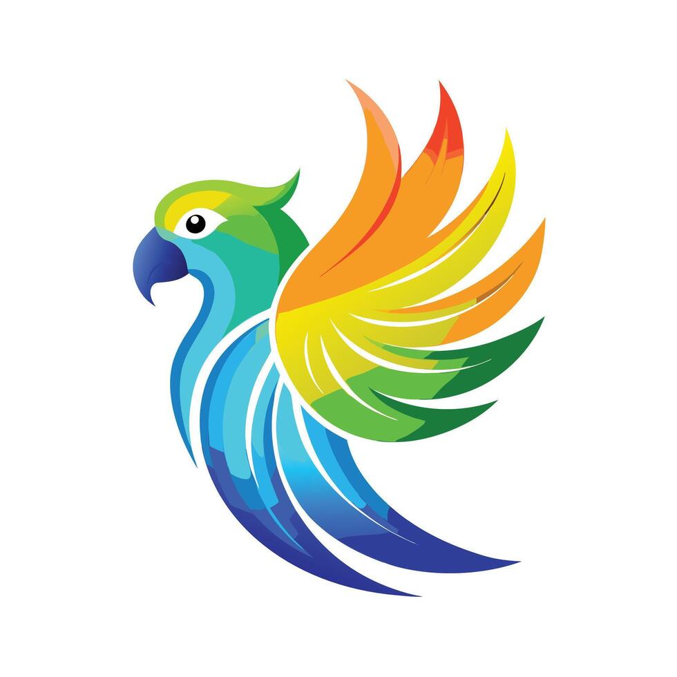 Colorful Bird Gradient Logotype Illustration vector