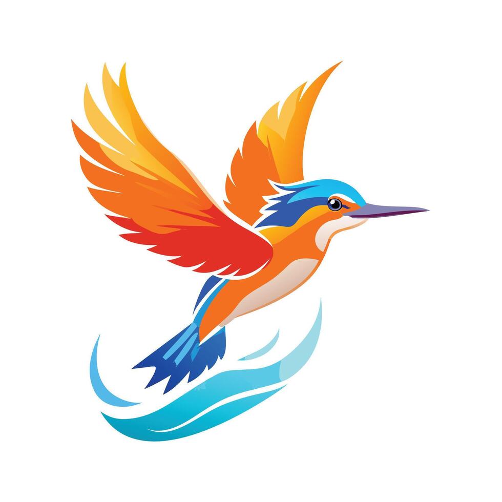 Colorful Bird Gradient Logotype Illustration vector