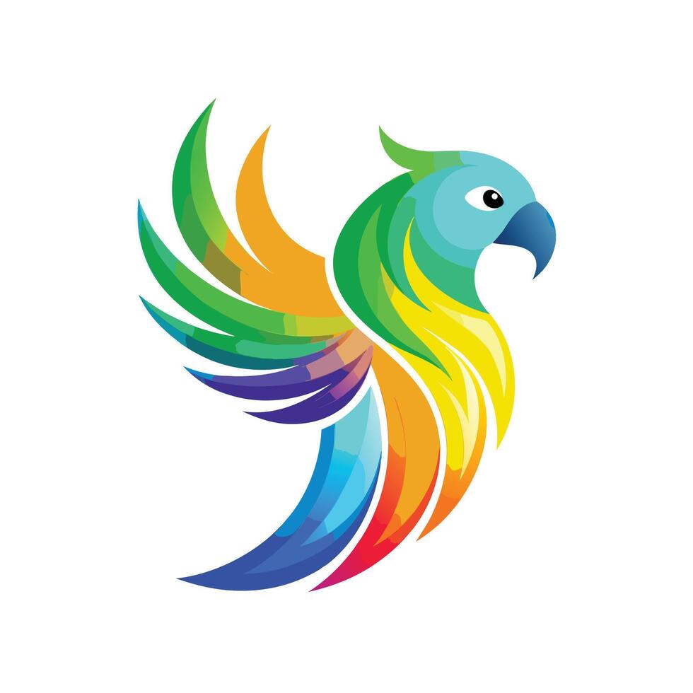 Colorful Bird Gradient Logotype Illustration vector