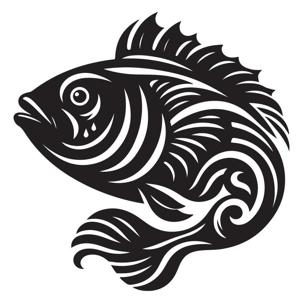 a silhouette design of fish vector
