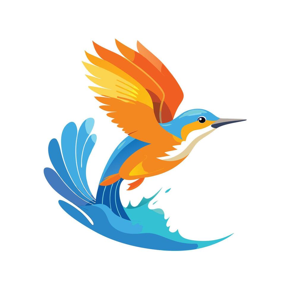 Colorful Bird Gradient Logotype Illustration vector