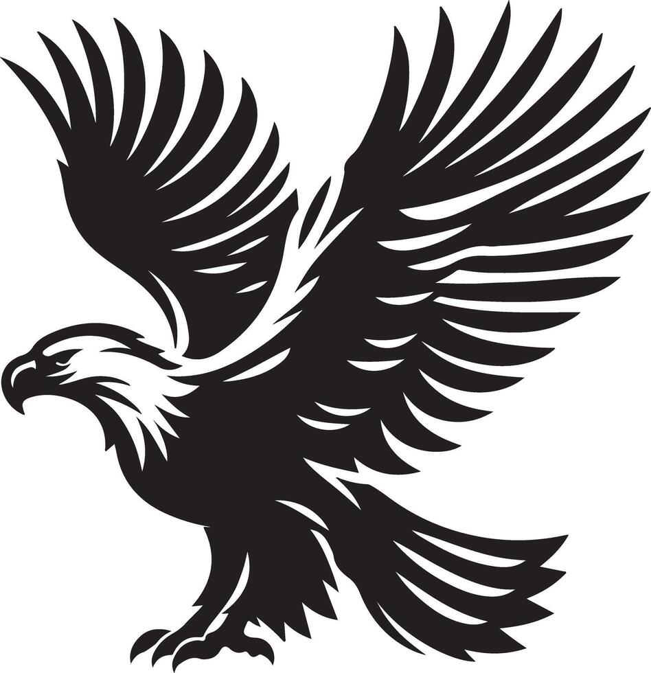 Wings of Vigilance The Piercing Stare of the Eagle in Silhouette vector