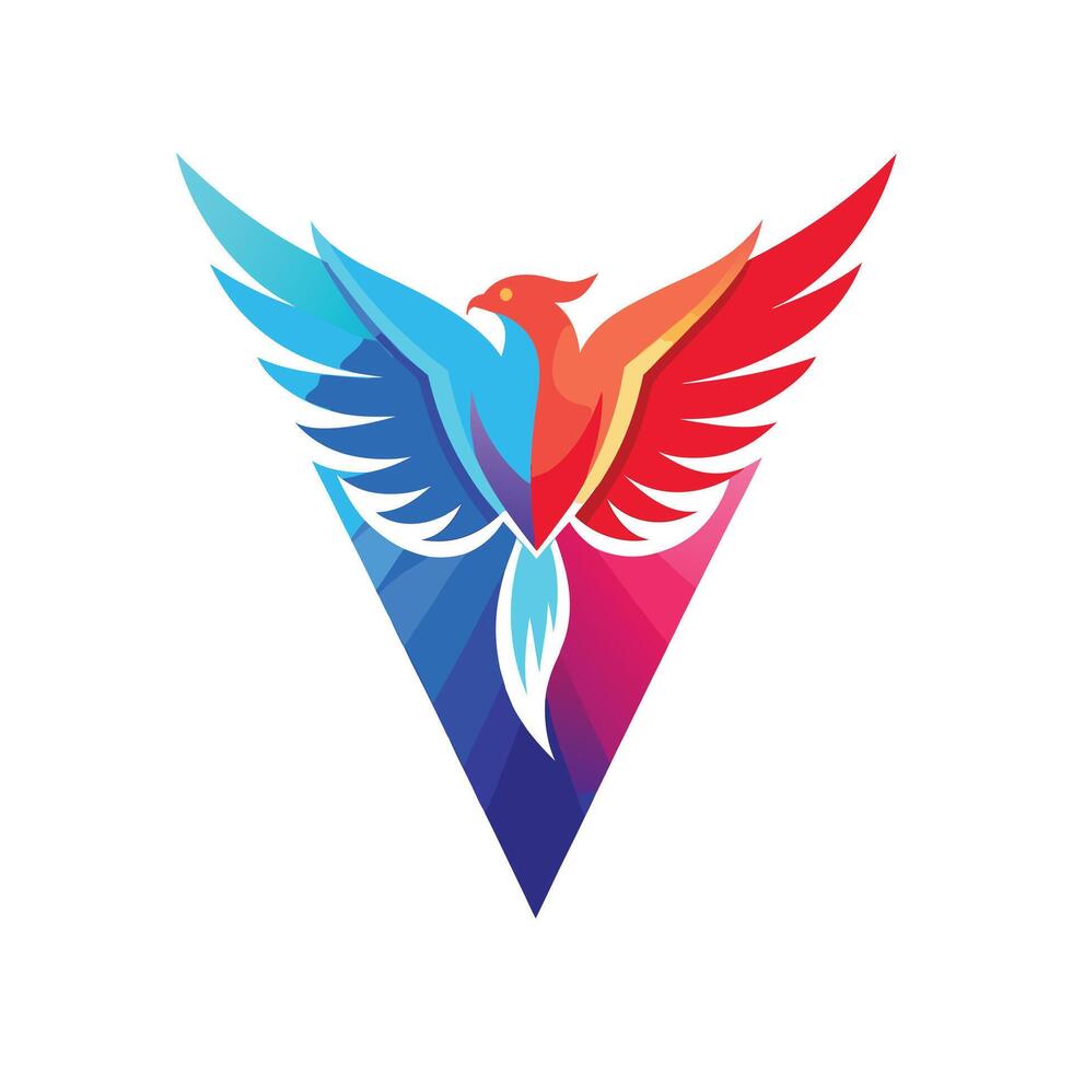 Colorful Bird Gradient Logotype Illustration vector