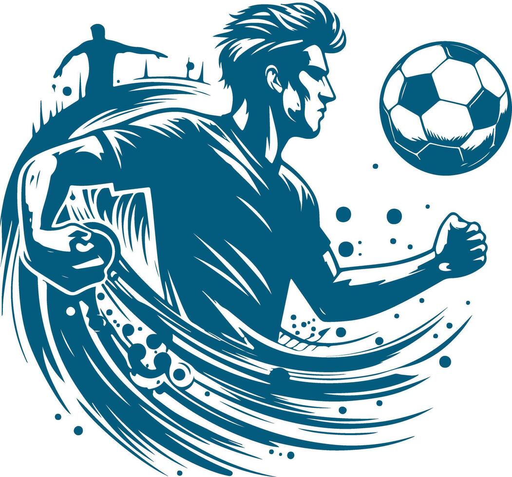 A football Player Black silhouette vector