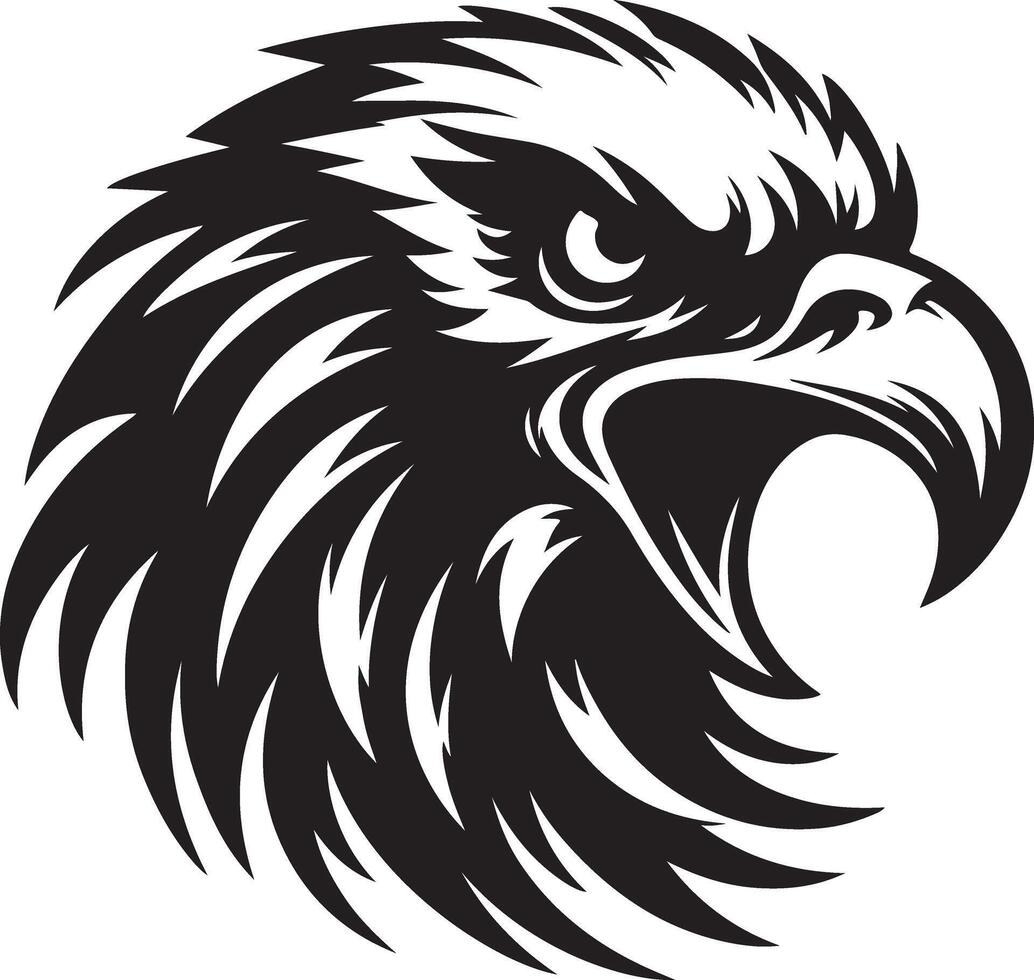 The Majestic Gaze of the Eagle A Silhouette of Strength and Grace vector