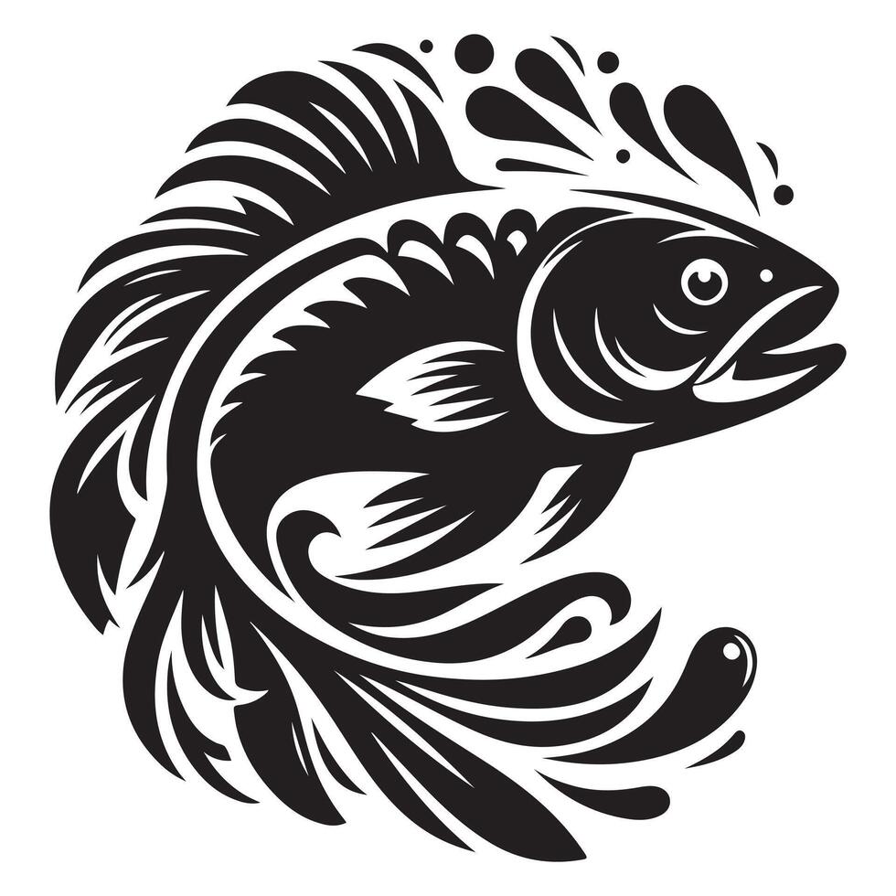 a silhouette design of fish vector