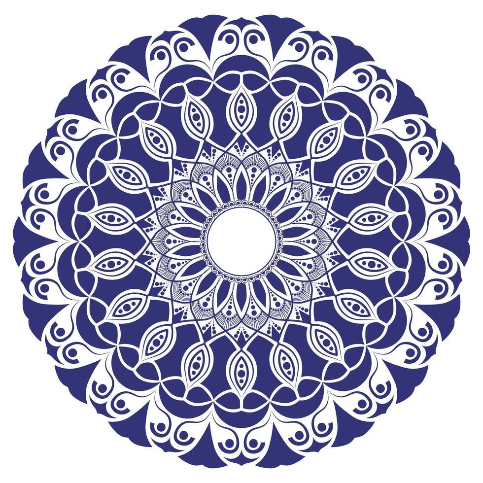 Intricately Detailed Symmetrical Mandala Design Art with Geometric Patterns vector