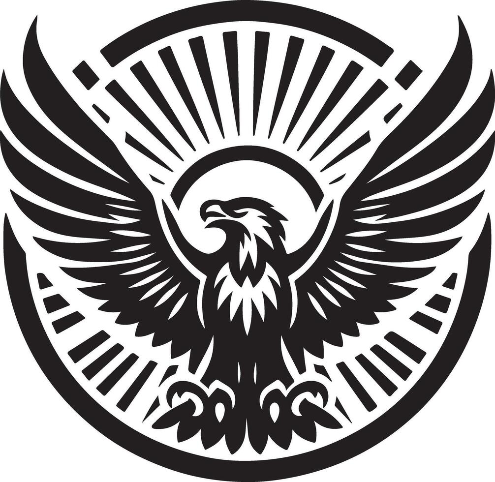 Wings of Vigilance The Piercing Stare of the Eagle in Silhouette vector
