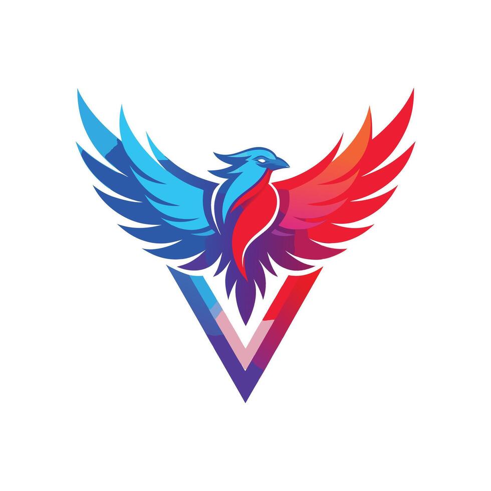 Colorful Bird Gradient Logotype Illustration vector