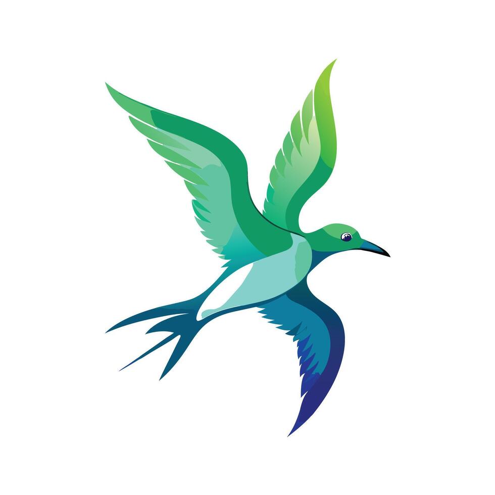 Colorful Bird Gradient Logotype Illustration vector