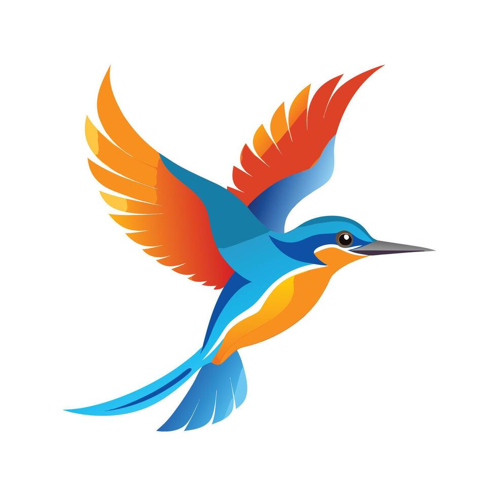 Colorful Bird Gradient Logotype Illustration vector