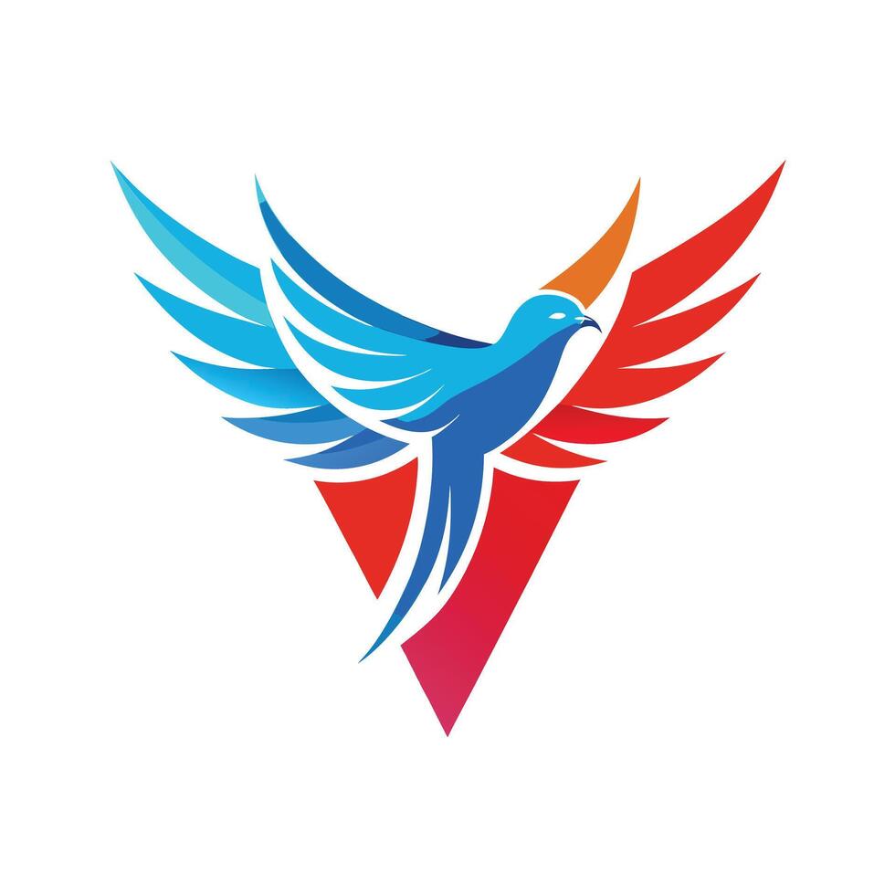 Colorful Bird Gradient Logotype Illustration vector