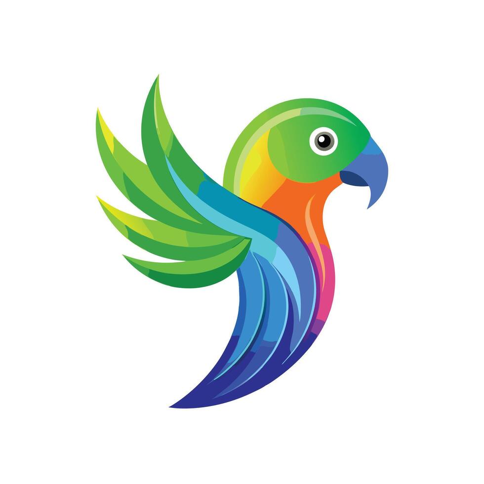 Colorful Bird Gradient Logotype Illustration vector