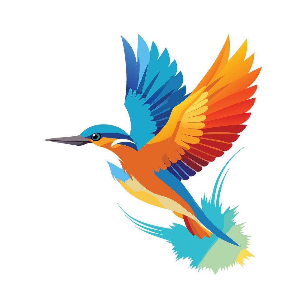Colorful Bird Gradient Logotype Illustration vector