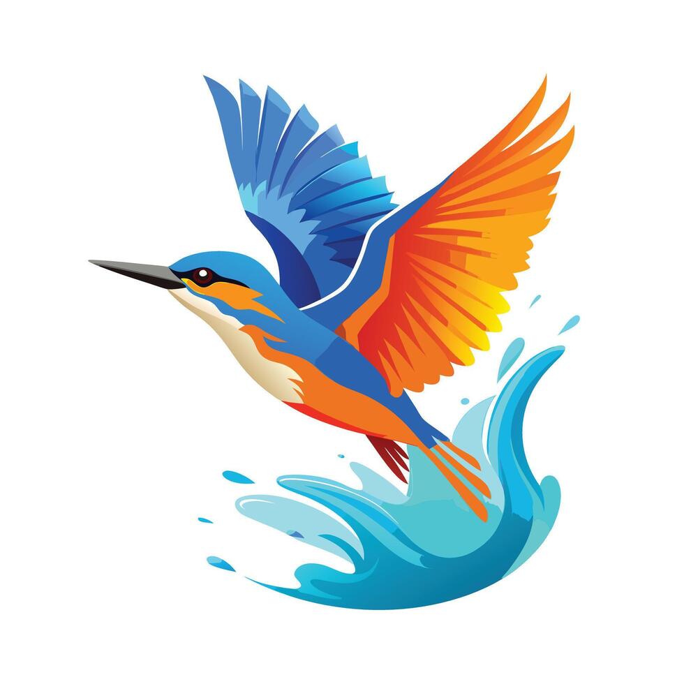Colorful Bird Gradient Logotype Illustration vector