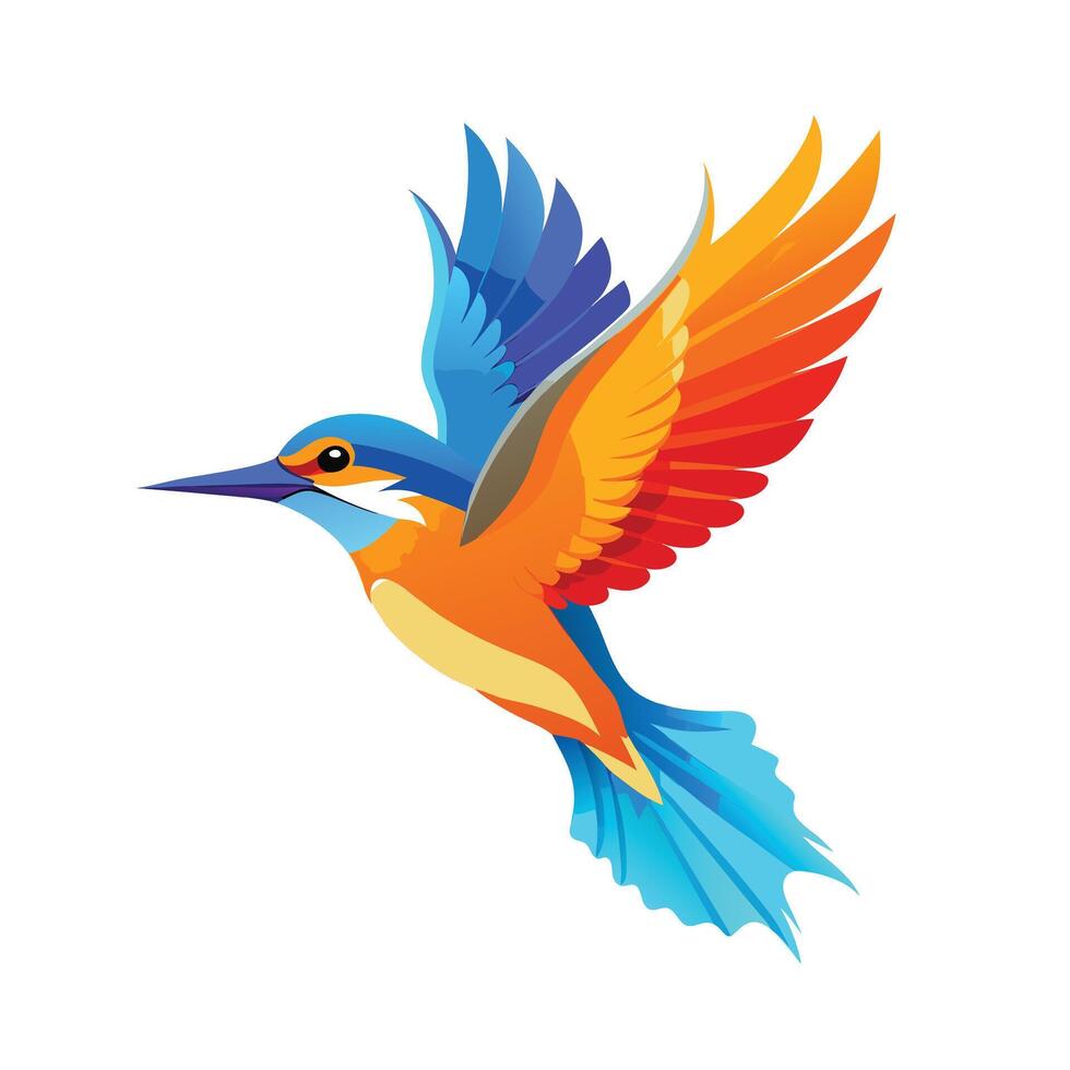 Colorful Bird Gradient Logotype Illustration vector