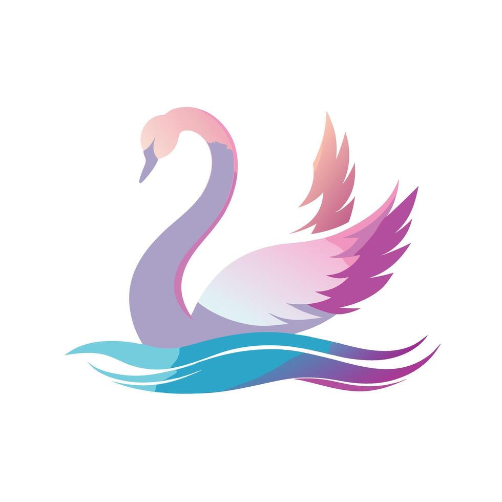 Colorful Bird Gradient Logotype Illustration vector