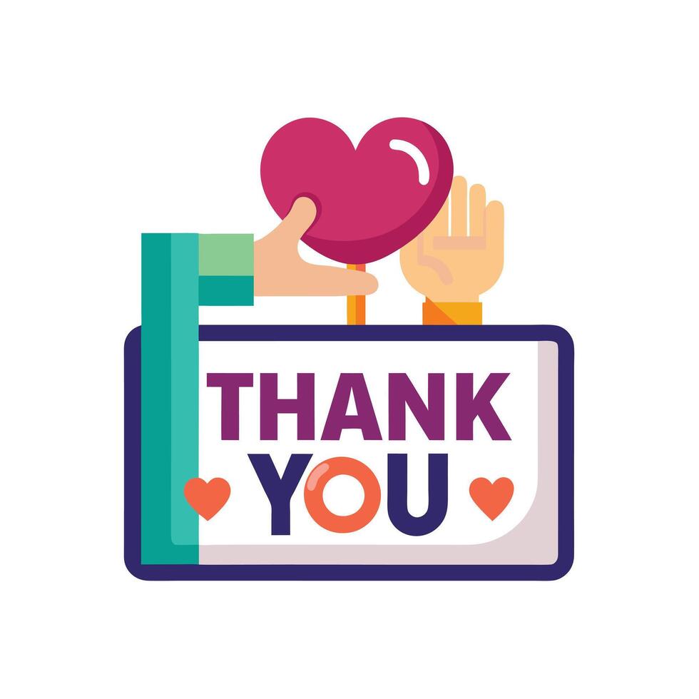 Thank You placard typography concept illustration vector