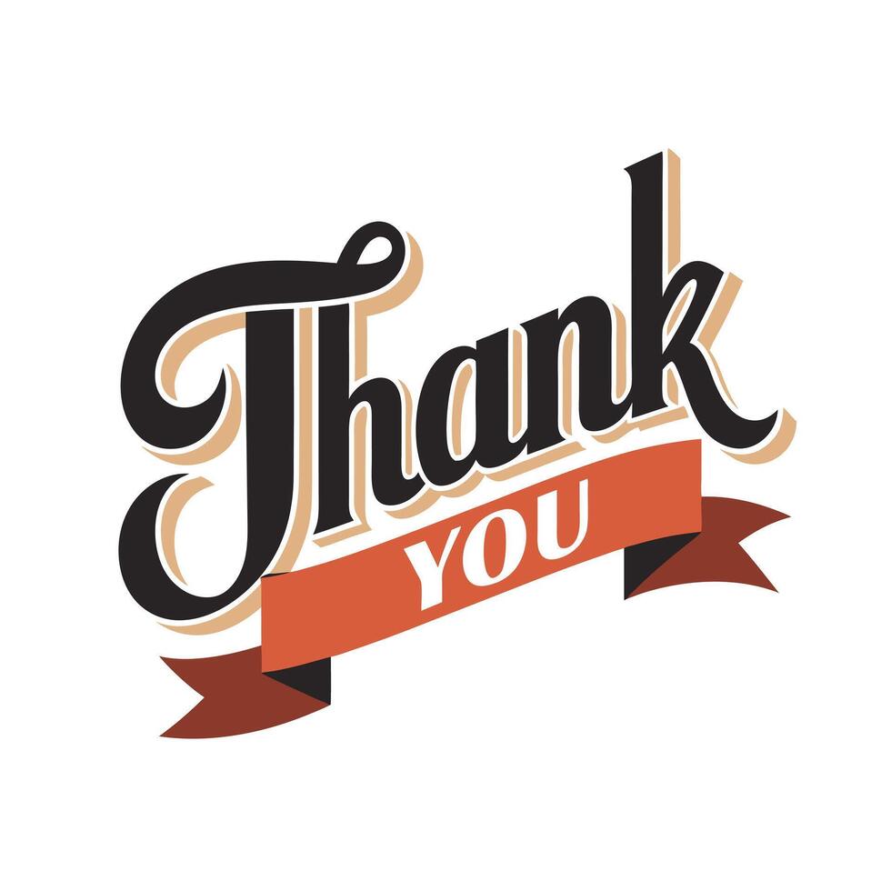 Thank You placard typography concept illustration vector