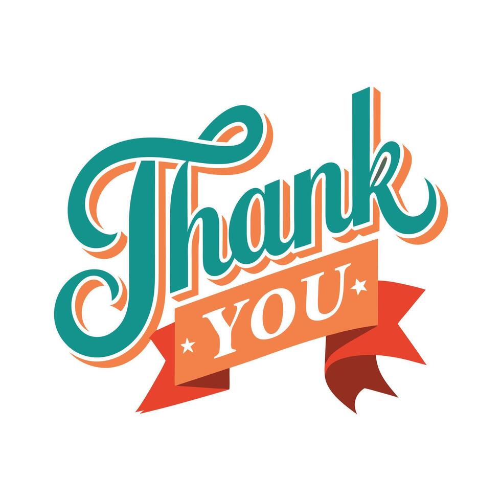 Thank You placard typography concept illustration vector