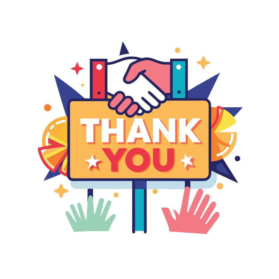 Thank You placard typography concept illustration vector