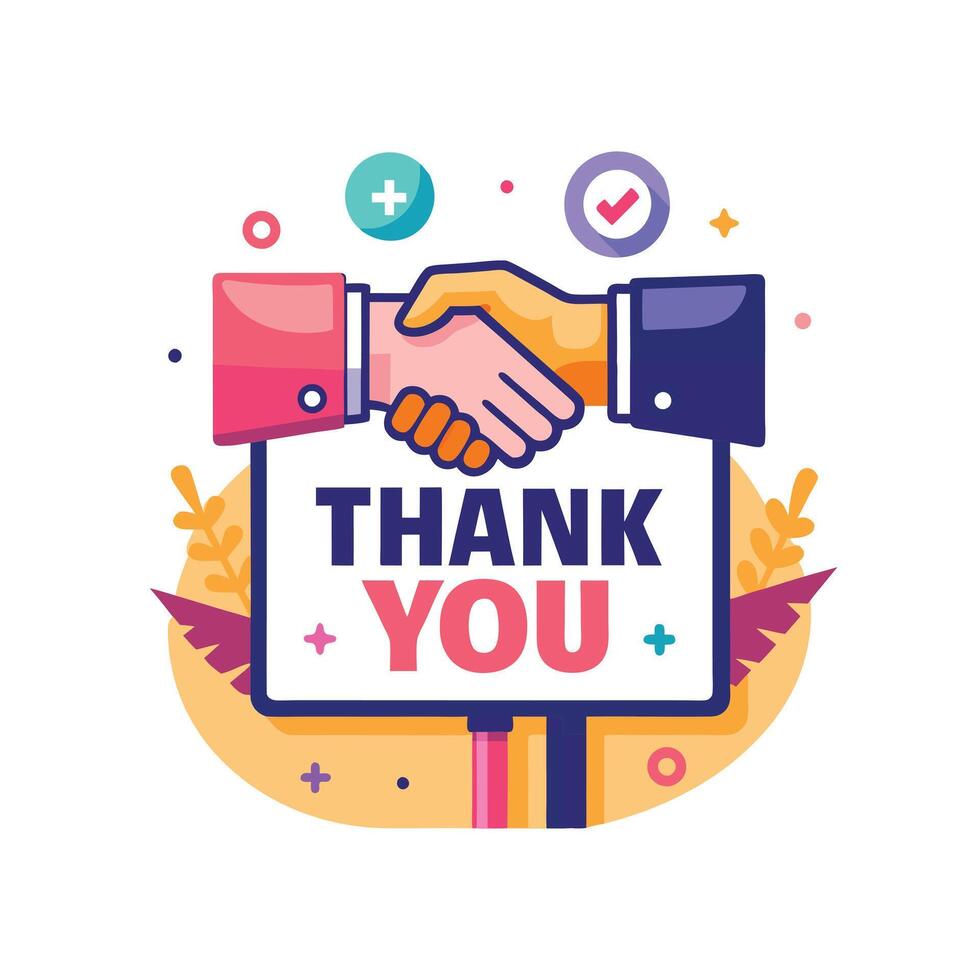 Thank You placard typography concept illustration vector