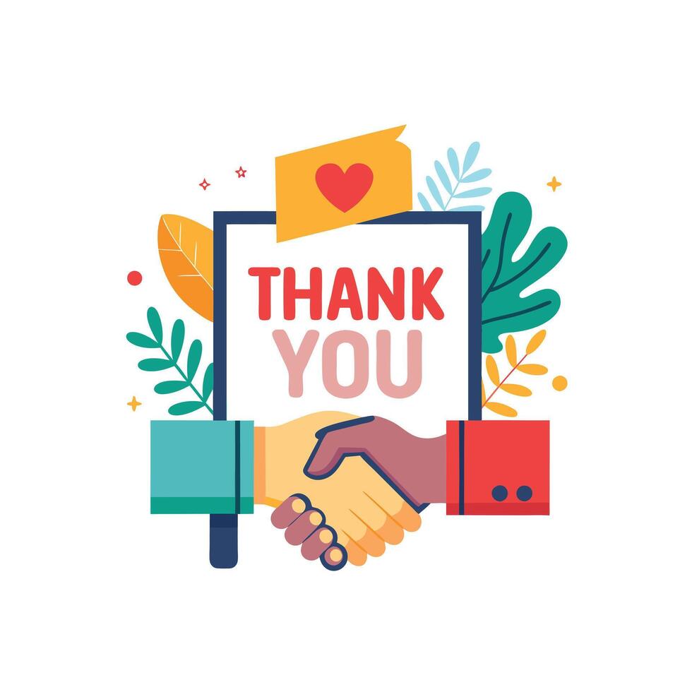 Thank You placard typography concept illustration vector