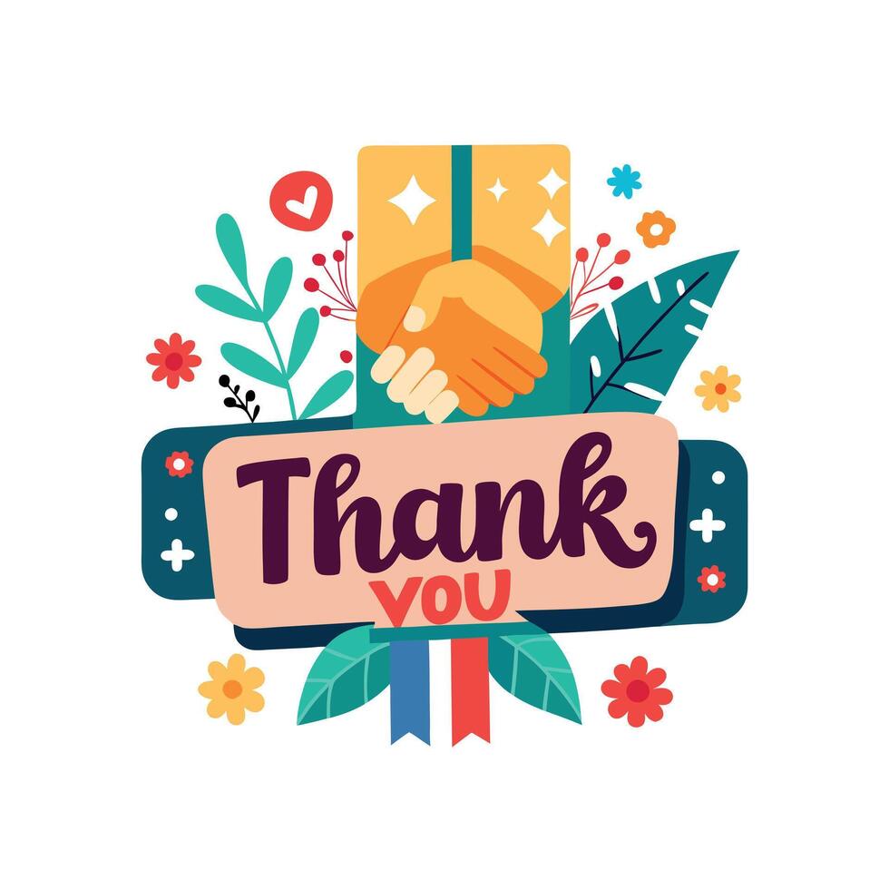 Thank You placard typography concept illustration vector