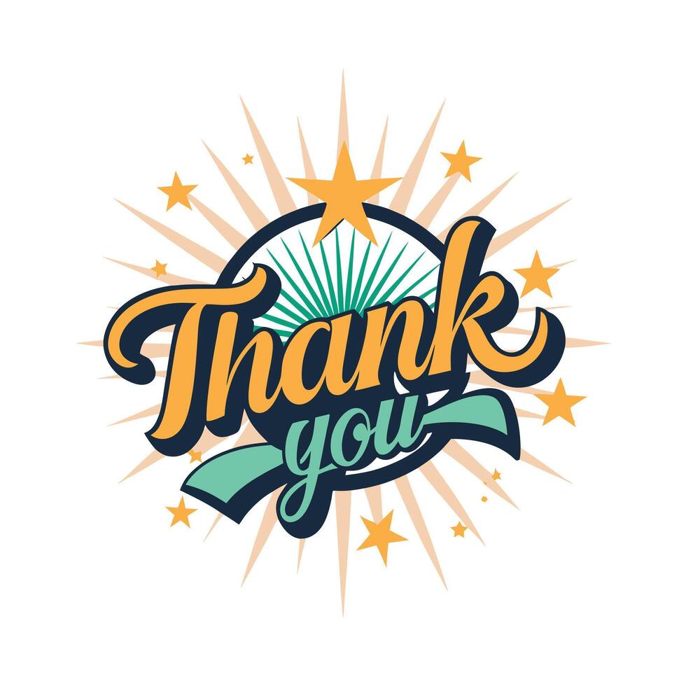 Thank You placard typography concept illustration vector