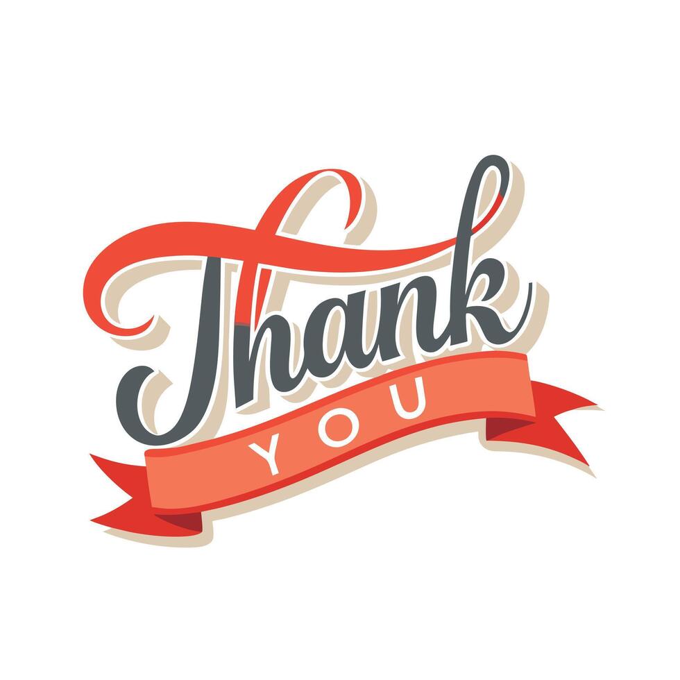 Thank You placard typography concept illustration vector