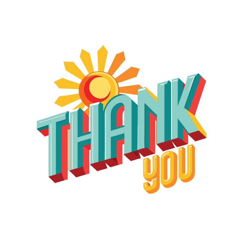 Thank You placard typography concept illustration vector