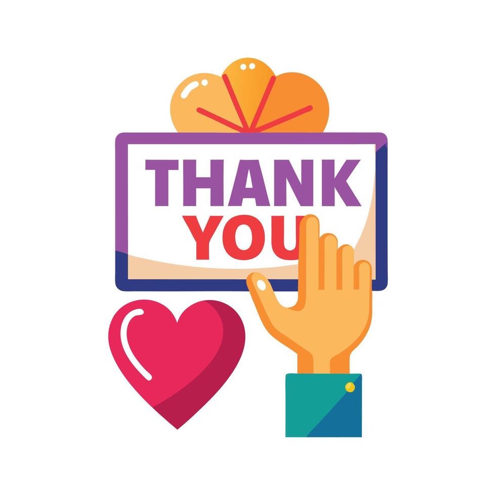 Thank You placard typography concept illustration vector
